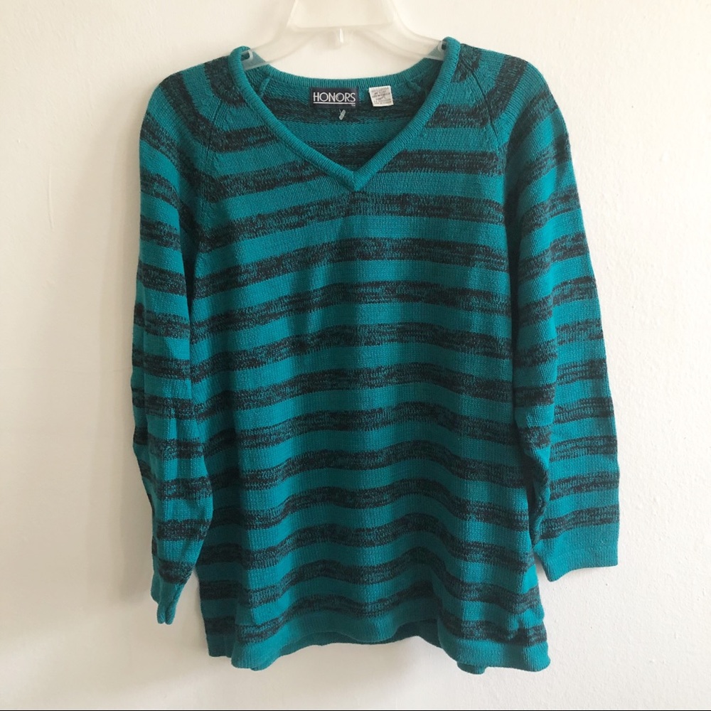 Vintage HONORS Knit Retro Sweater L 90s 80s